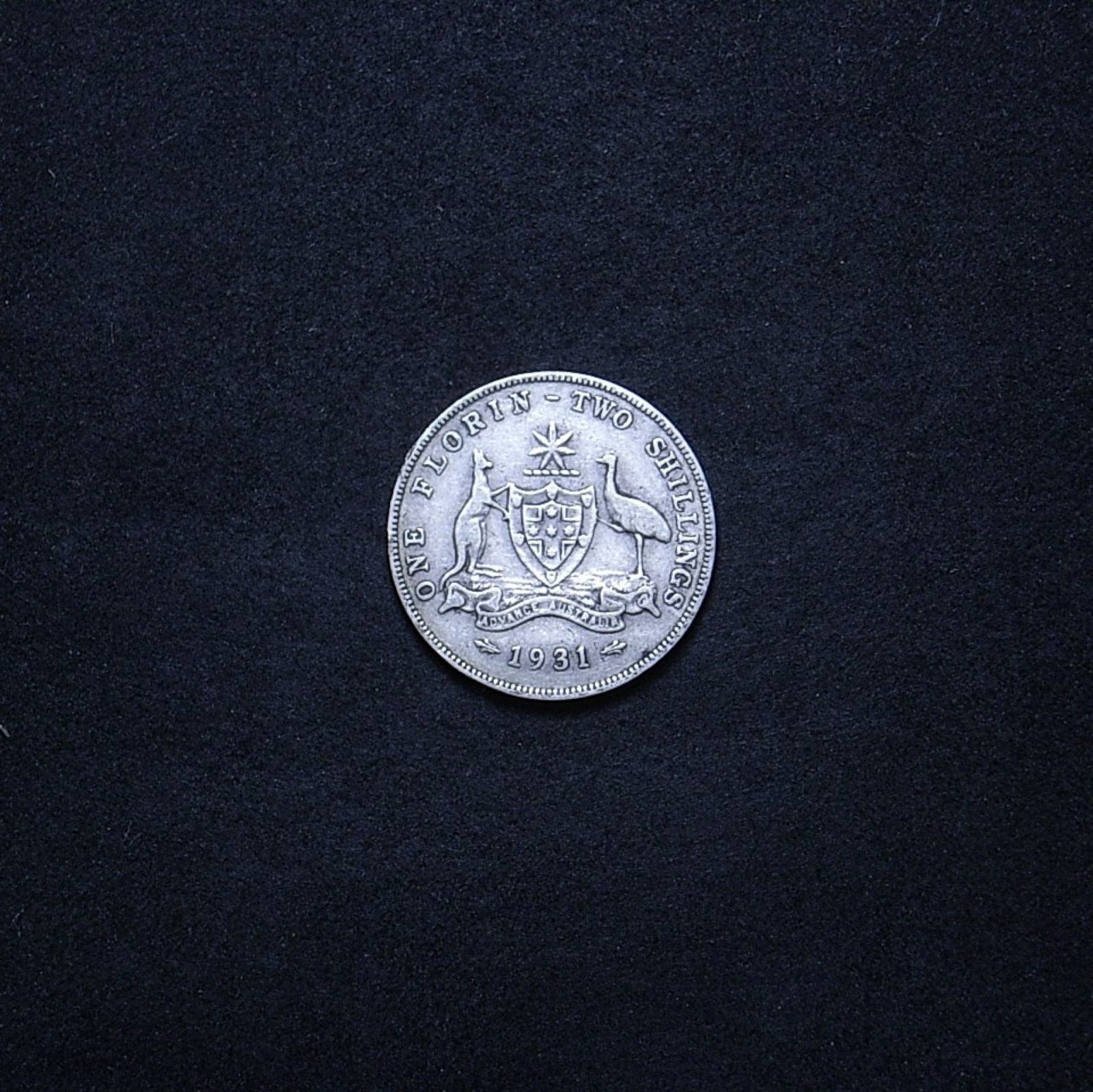Aussie florin 1931 reverse showing the overall appearance of the coin