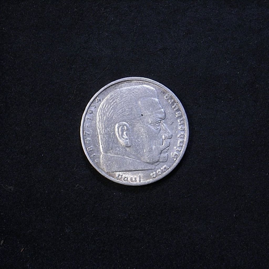 Germany 5 marks 1936G obverse showing overall appearance