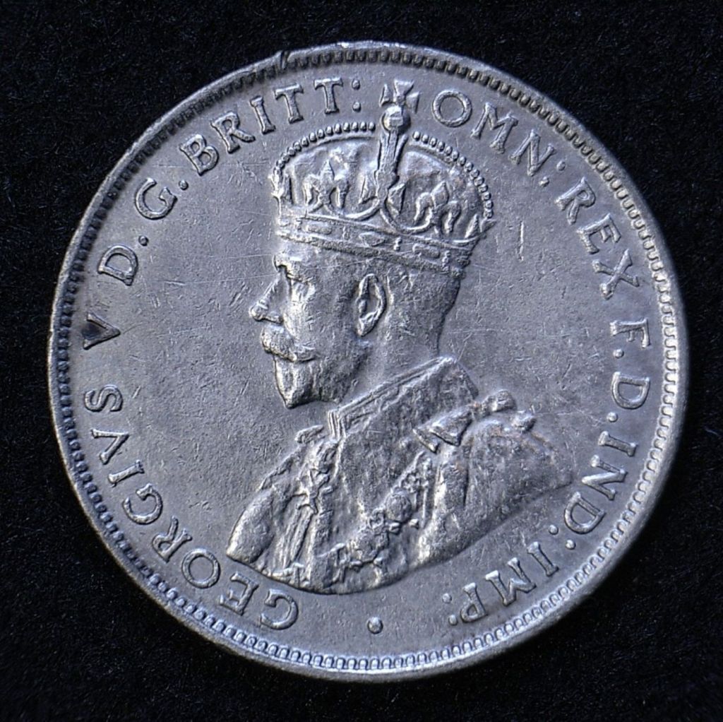 Close up 2 Aus Florin 1927 obverse