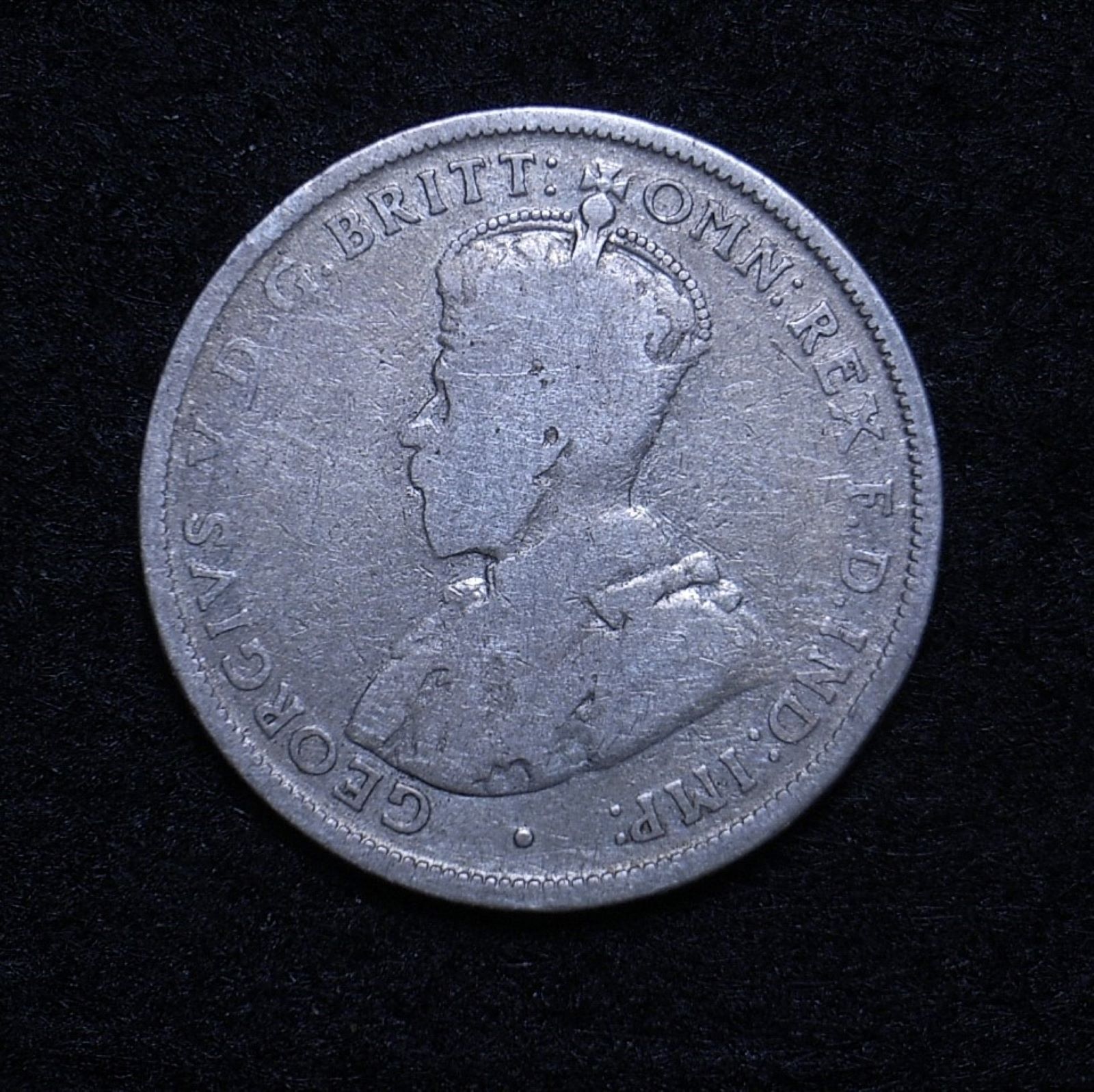 Close up Aus Florin 1911 obverse showing detail