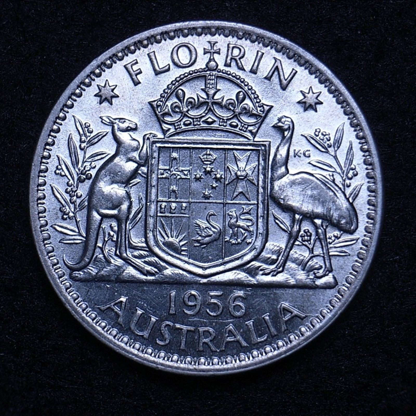 Close up Aus Florin 1956 reverse