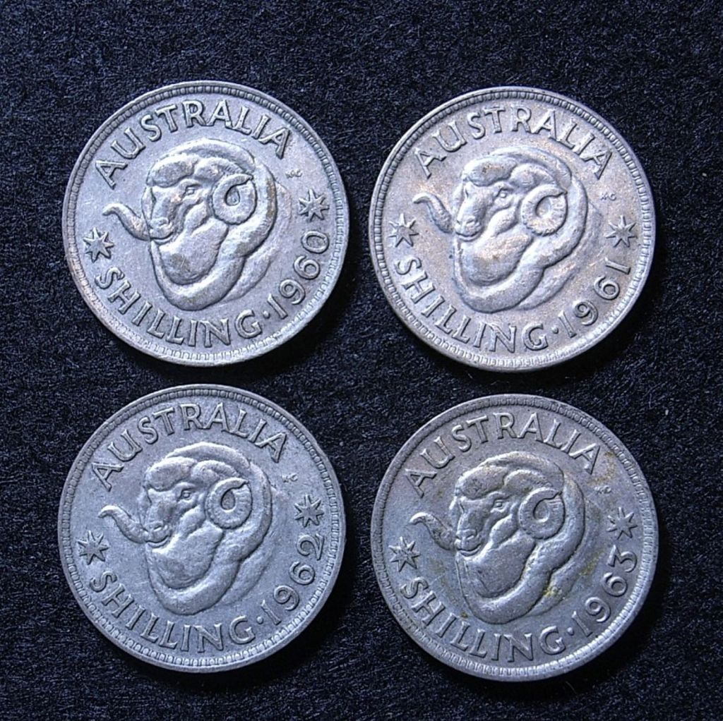 Close up Aus Shillings 60s reverse