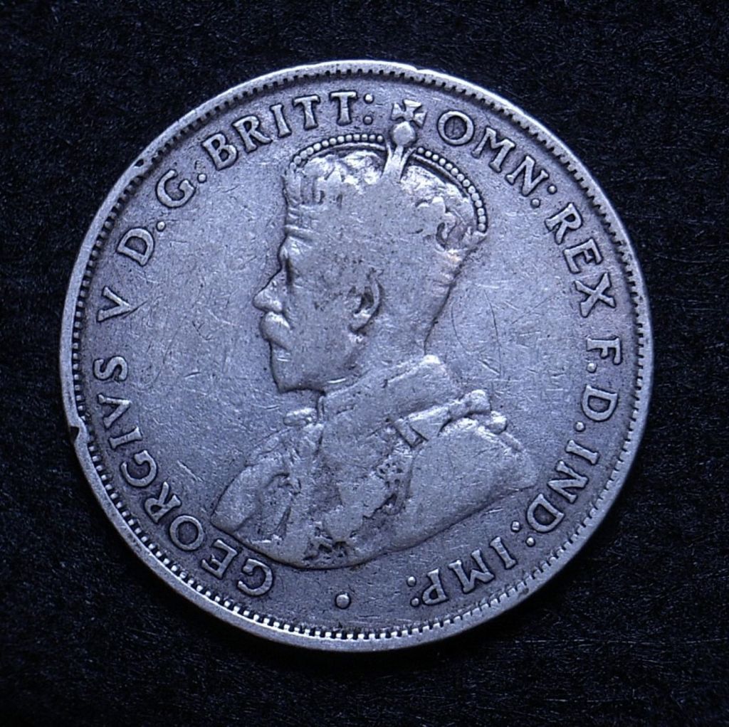 Close up Aus Florin 1923 obverse