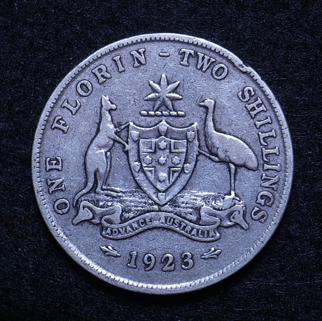 Close up Aus Florin 1923 reverse