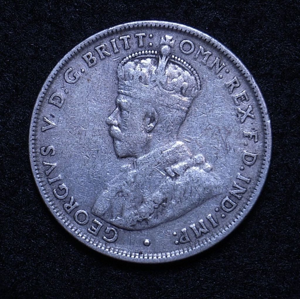 Close up Aus Florin 1926 obverse
