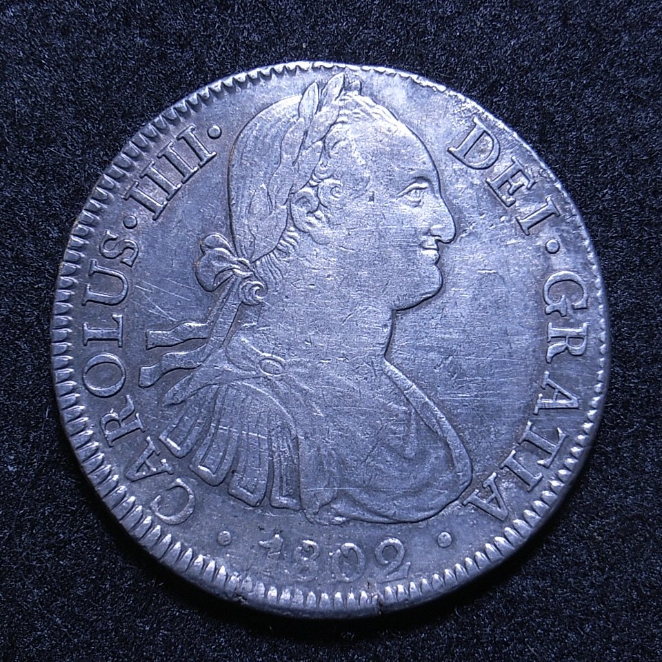 Colonial Spain, Mexio 8R 1802 FT obverse