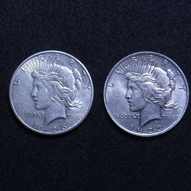 Photography – high grade US Peace Dollars…with issues!