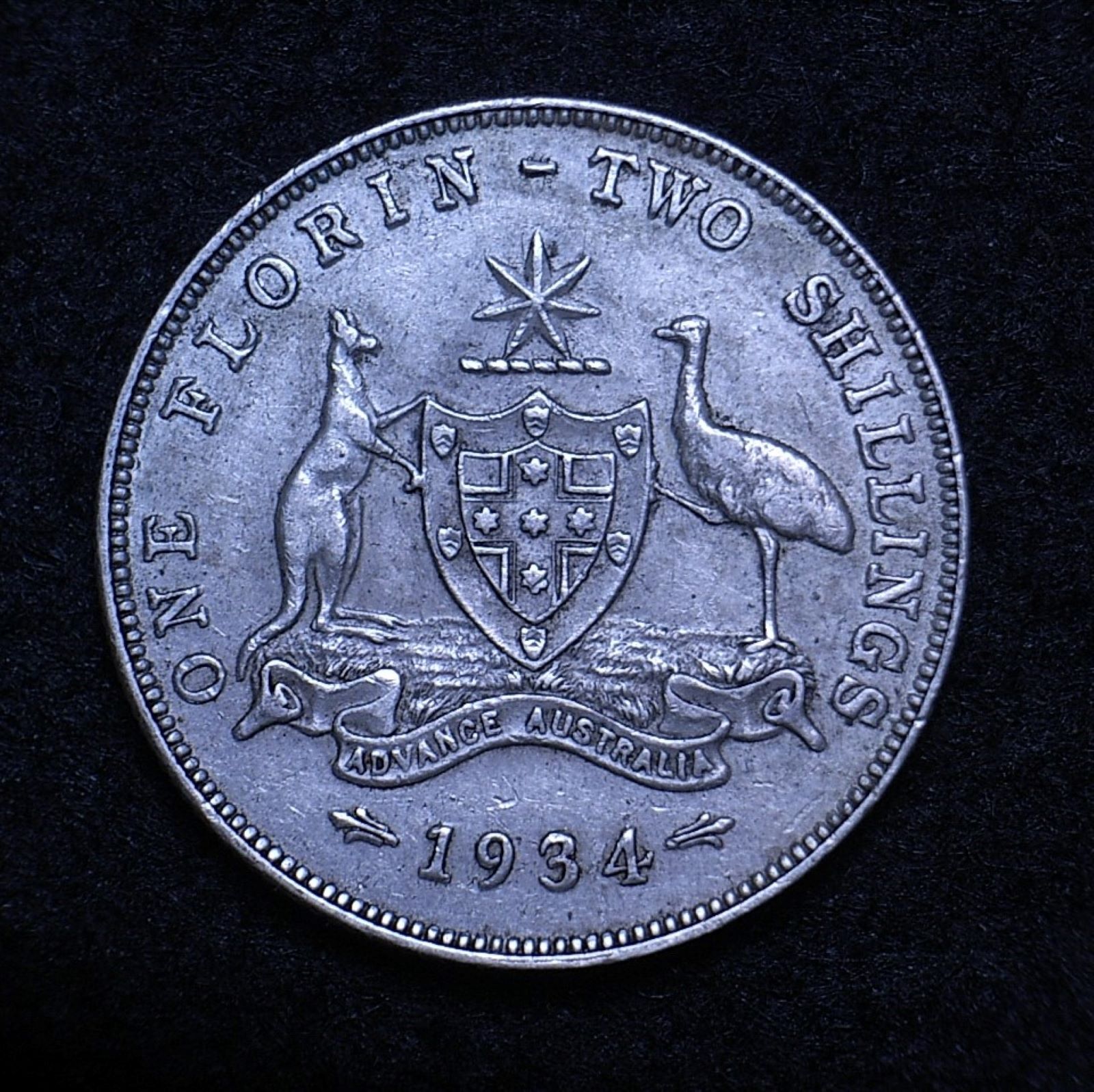 Close up Aus Florin 1934 reverse