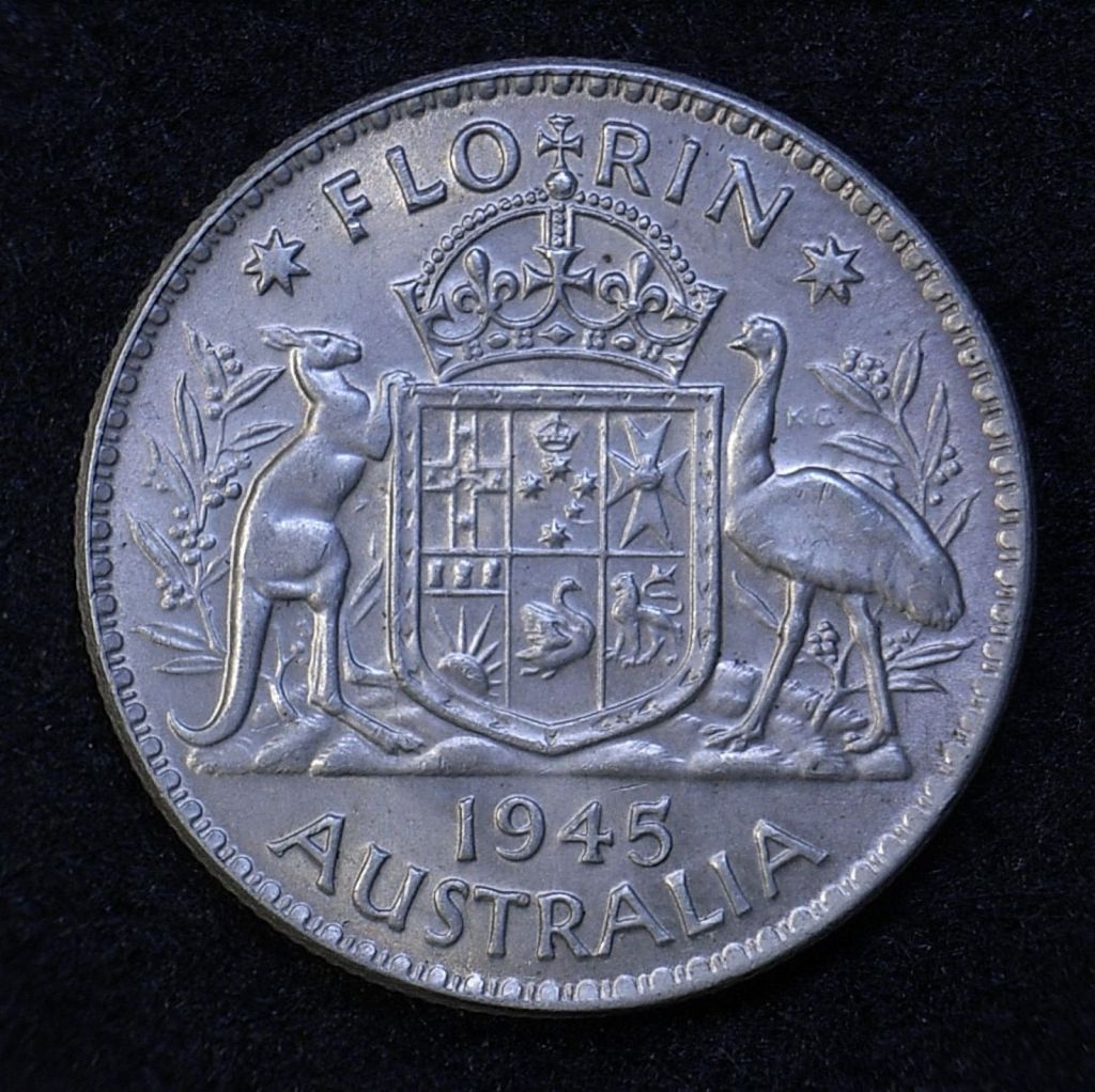 Close up Aus Florin 1945 reverse
