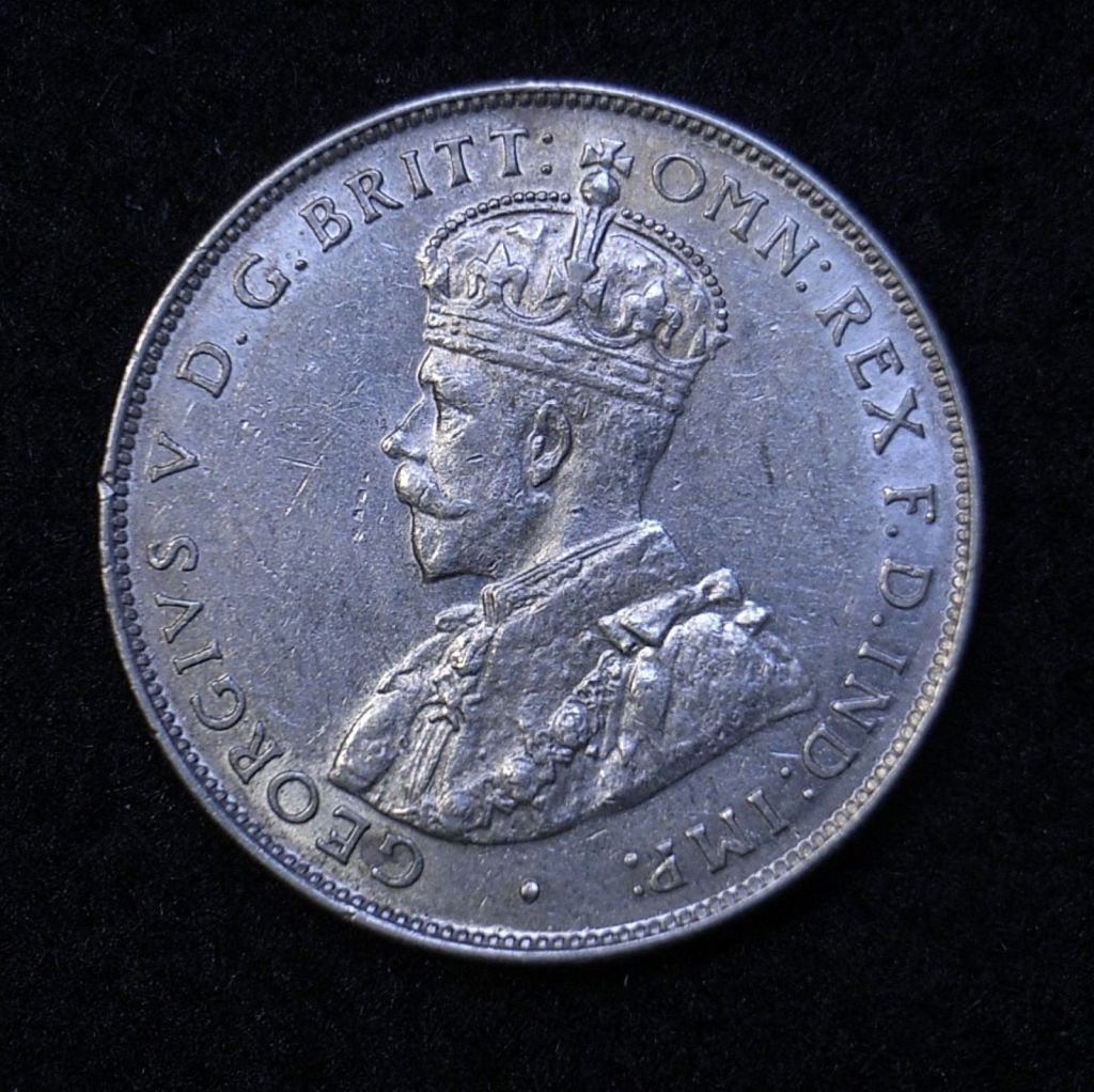 Close up Aus Florin 1935 obverse