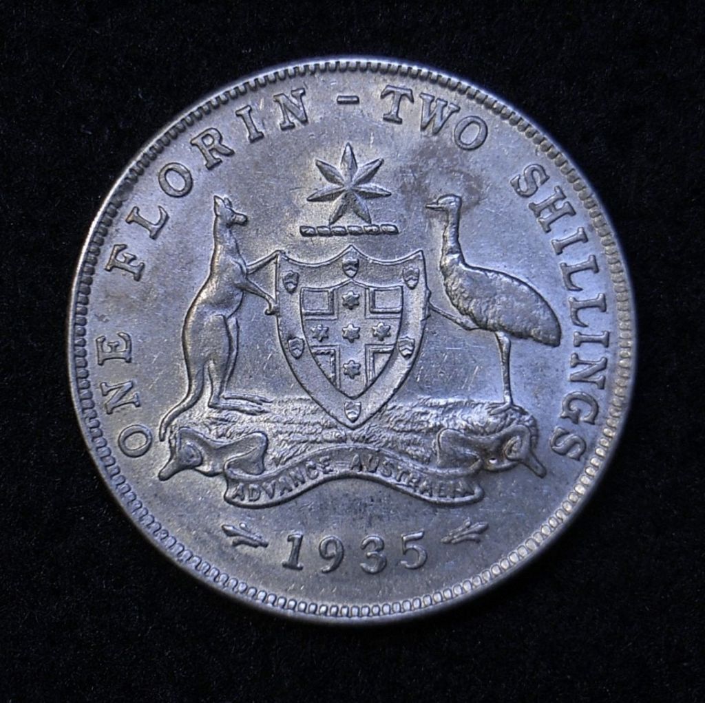 Close up Aus Florin 1935 reverse