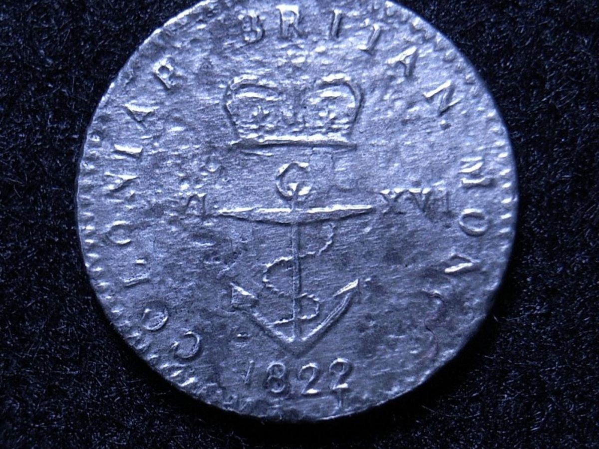 British West Indies 1/16th dollar 1822 – An Anchor in&nbsp;Australia..?