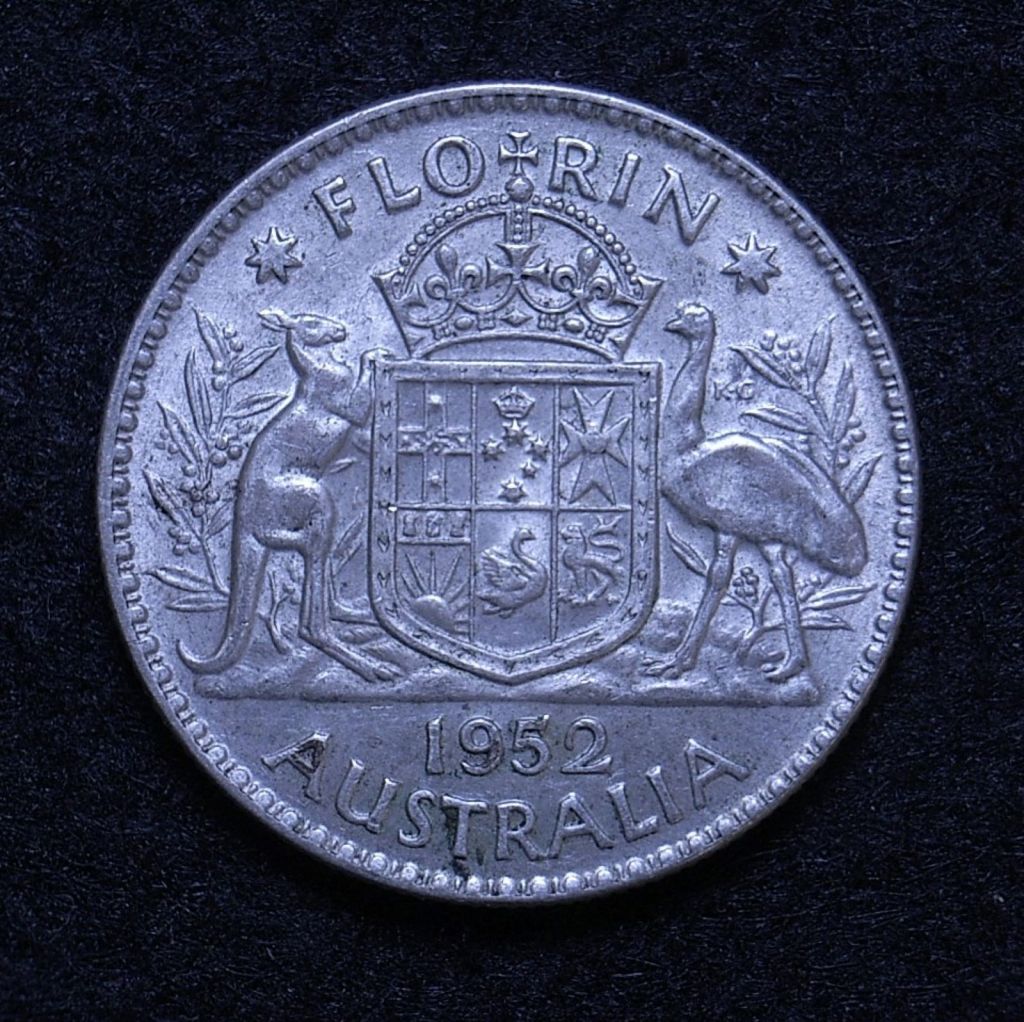 Close up Aus Florin 1952 reverse