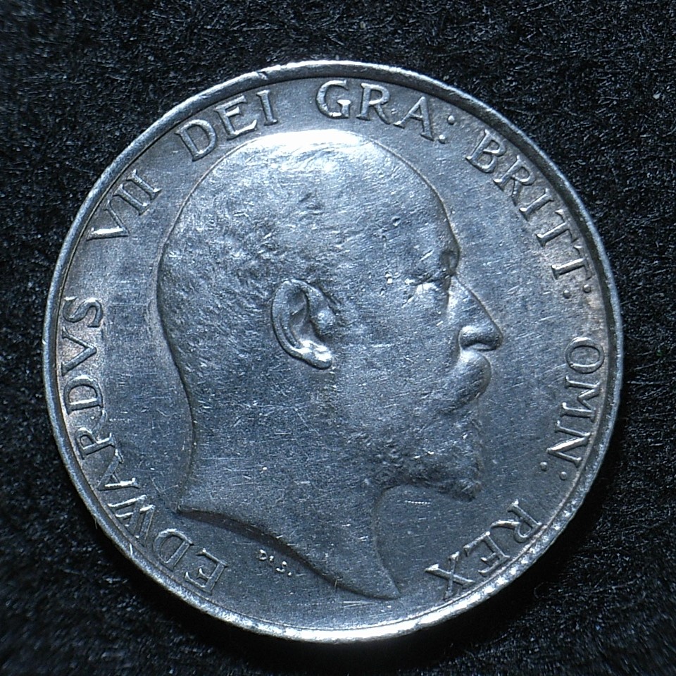 Close up uk-shilling-1902-obv