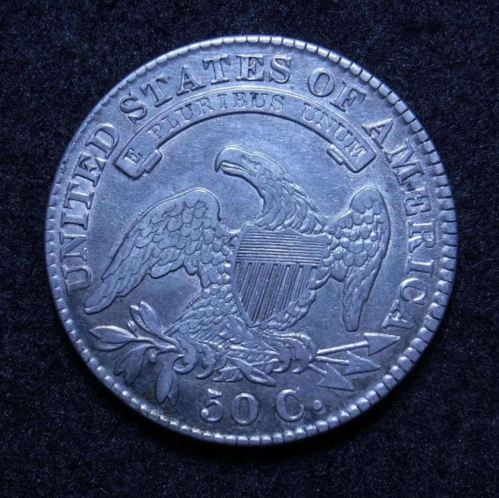 Close up USA Half Dollar 1830 reverse
