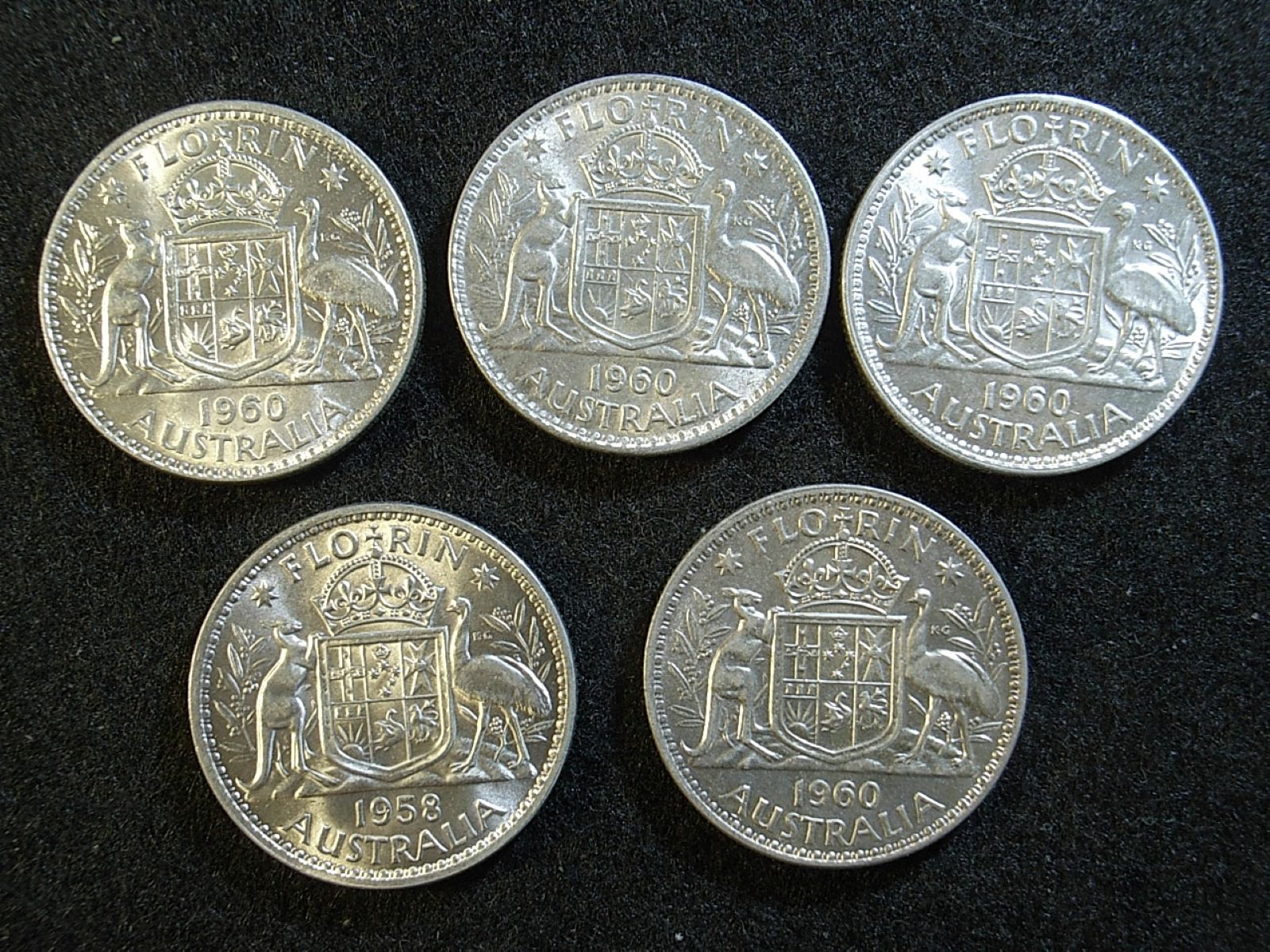 Close up Aus Florin QEII x5 reverse